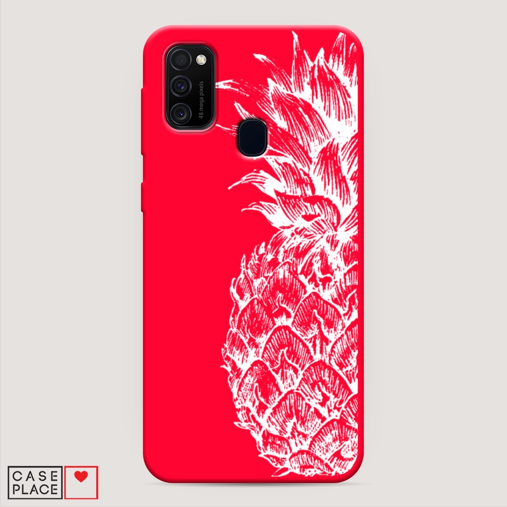 

Чехол Awog на Samsung Galaxy M21/M30s "Ананас графика белая", Разноцветный, 29753-1