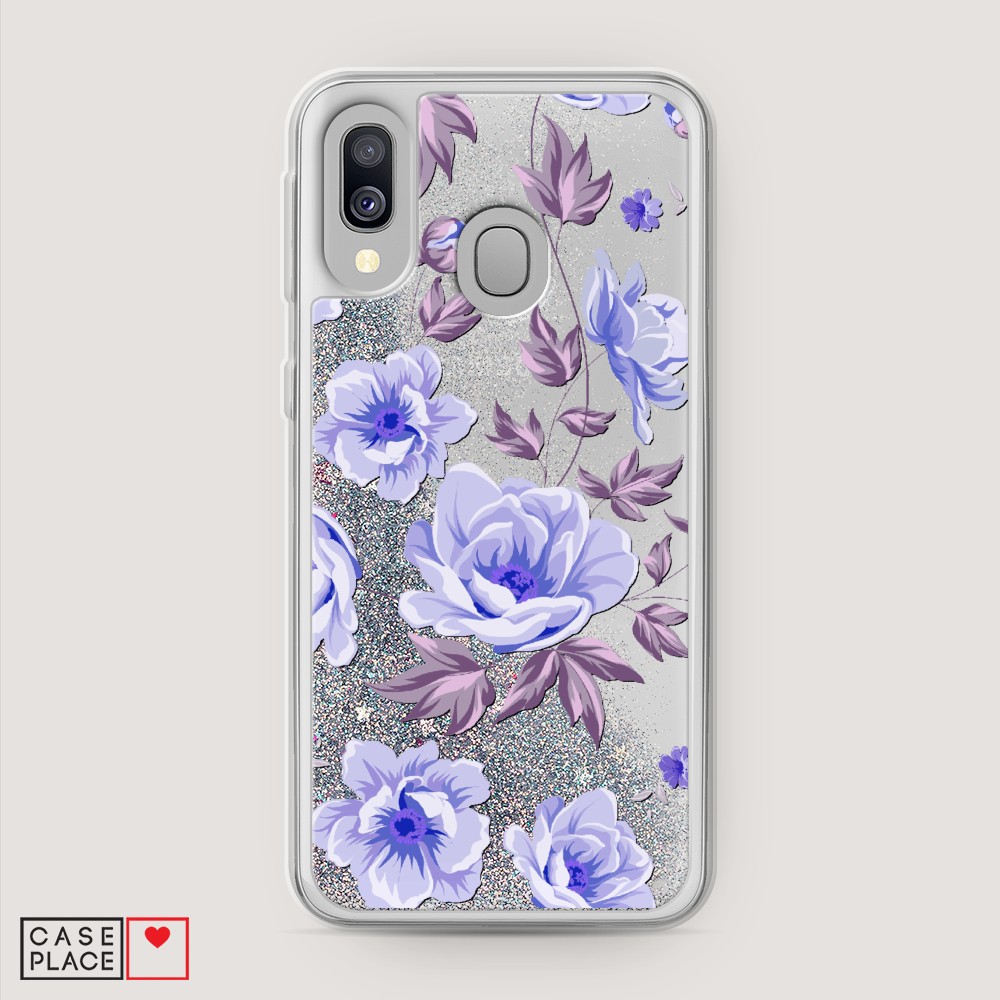 

Жидкий чехол с блестками "Цветочная фантазия 1" на Samsung Galaxy A40