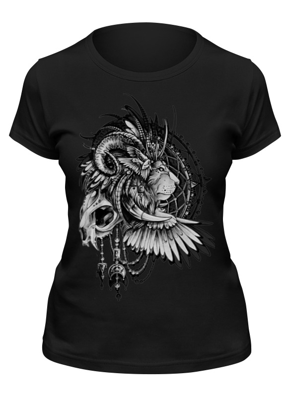 

Футболка женская Printio Lion in cages черная 2XL, Черный, Lion in cages