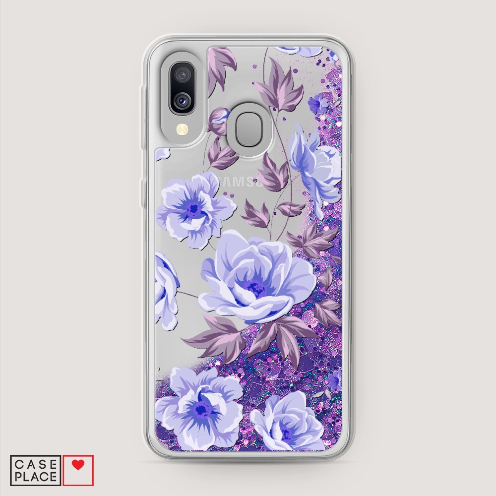 

Жидкий чехол с блестками "Цветочная фантазия 1" на Samsung Galaxy A40