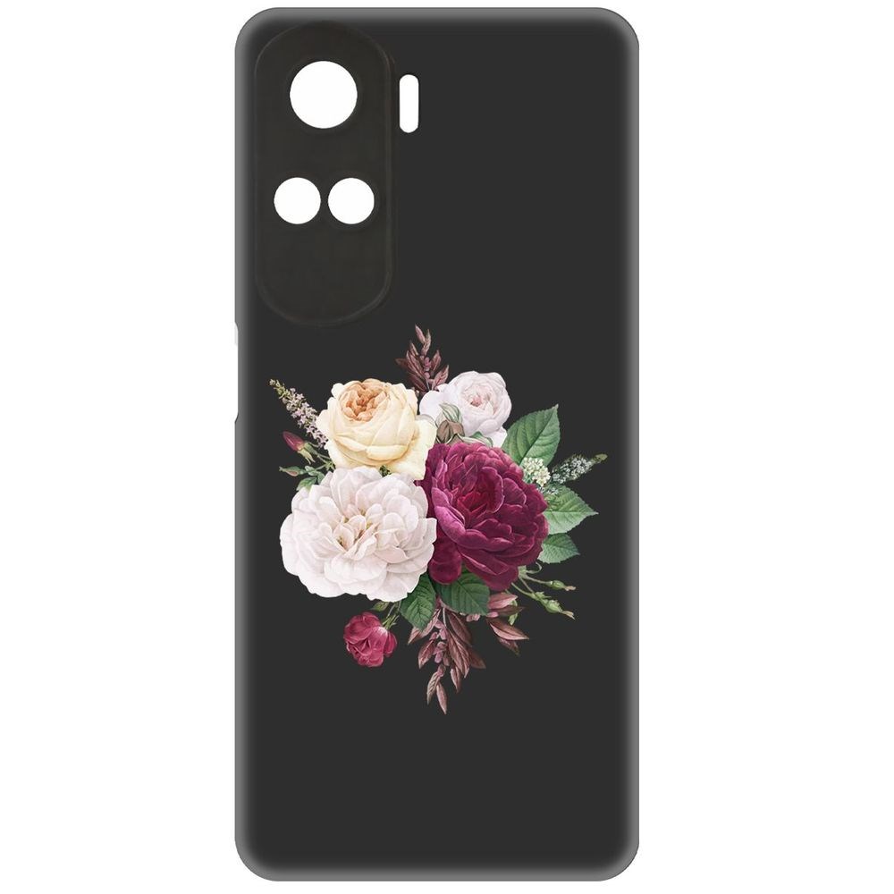 

Чехол-накладка Krutoff Soft Case Цветочная композиция для Honor 90 Lite черный