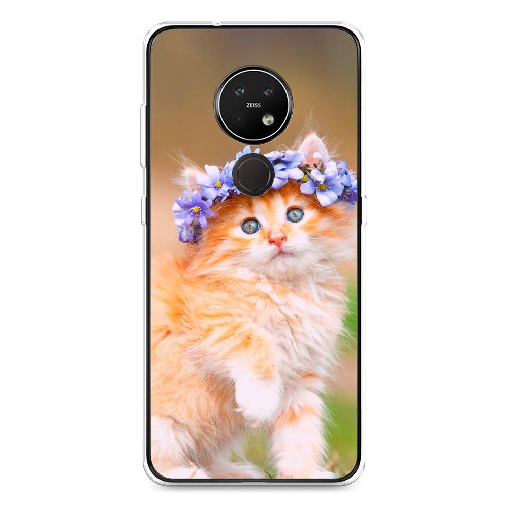 

Чехол Awog на Nokia 6.2 / Нокиа 6.2 "Рыжий кот в венке", Коричневый;синий, 123050-1