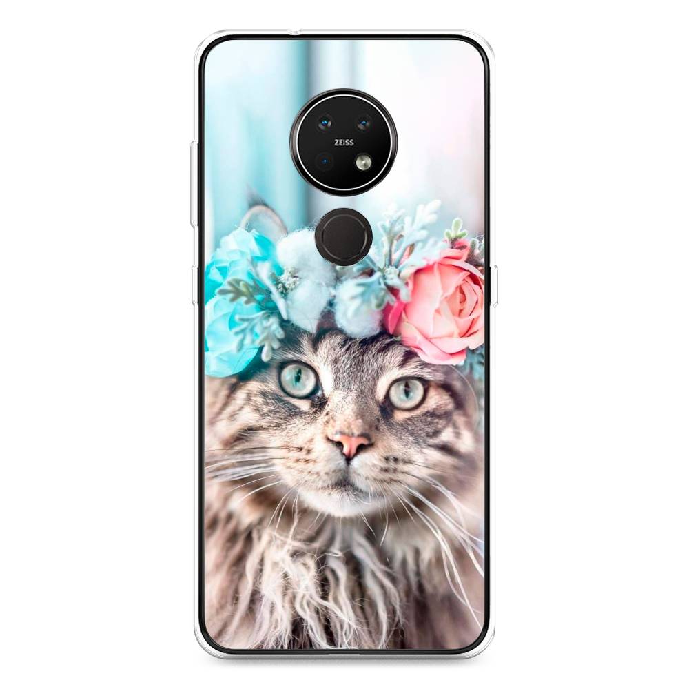 

Чехол Awog на Nokia 6.2 / Нокиа 6.2 "Кот в венке", Серый;голубой;розовый, 123050-2