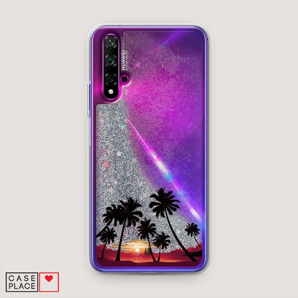 

Чехол Awog на Honor 20/Huawei Nova 5T "Закат и пальмы", Разноцветный, 610591-1