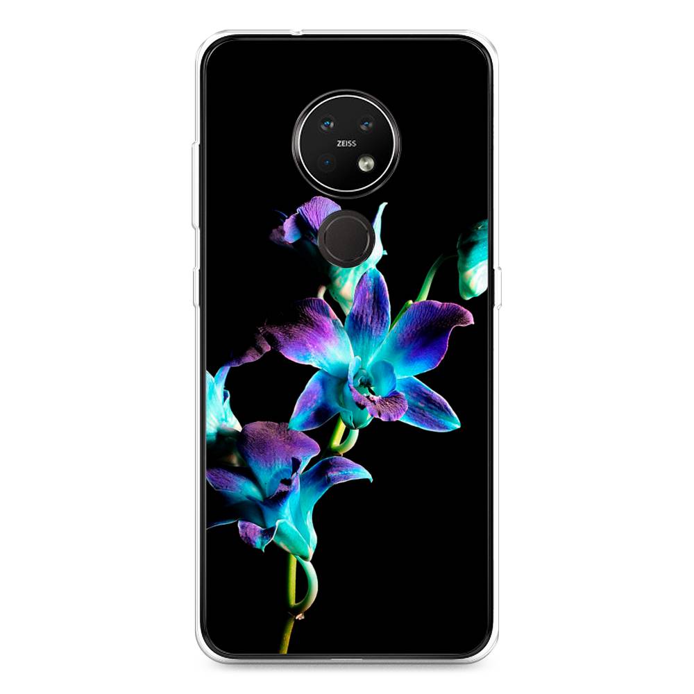 фото Чехол awog "синий цветок на черном" для nokia 6.2