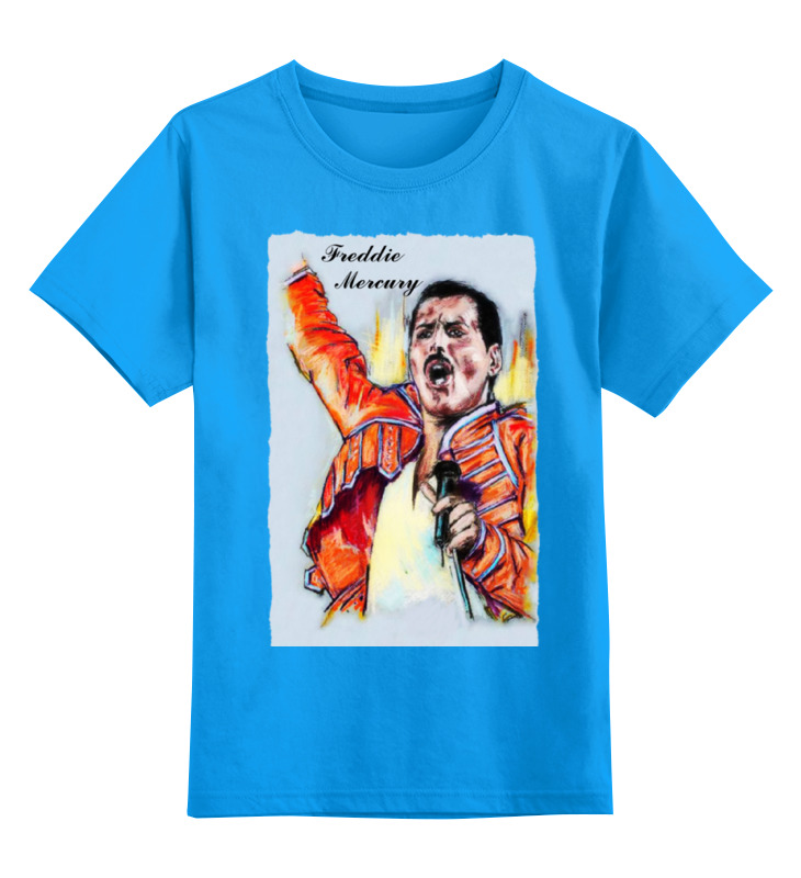 фото Футболка детская printio freddie mercury - queen цв. голубой р. 128