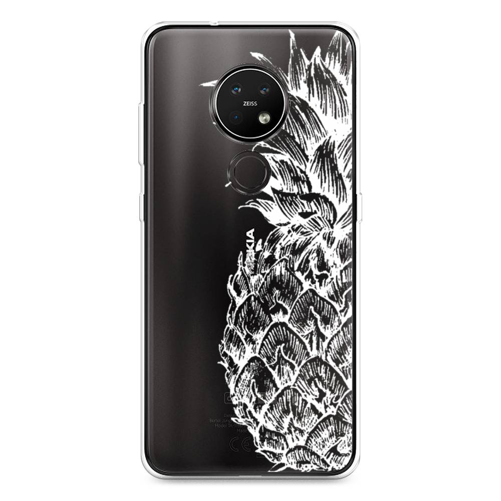 

Чехол Awog на Nokia 6.2 / Нокиа 6.2 "Ананас графика белая", Белый, 123050-10
