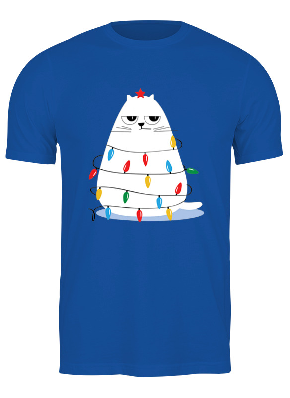 

Футболка мужская Printio «елки-кошки» синяя 3XL, Синий, «елки-кошки»