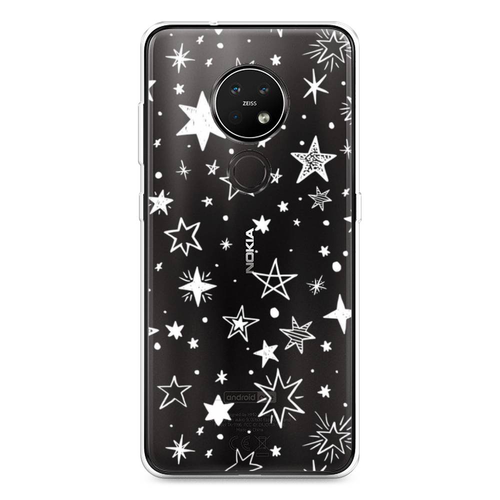 

Чехол Awog на Nokia 6.2 / Нокиа 6.2 "Звездочки графика белая", Прозрачный;белый, 123050-7