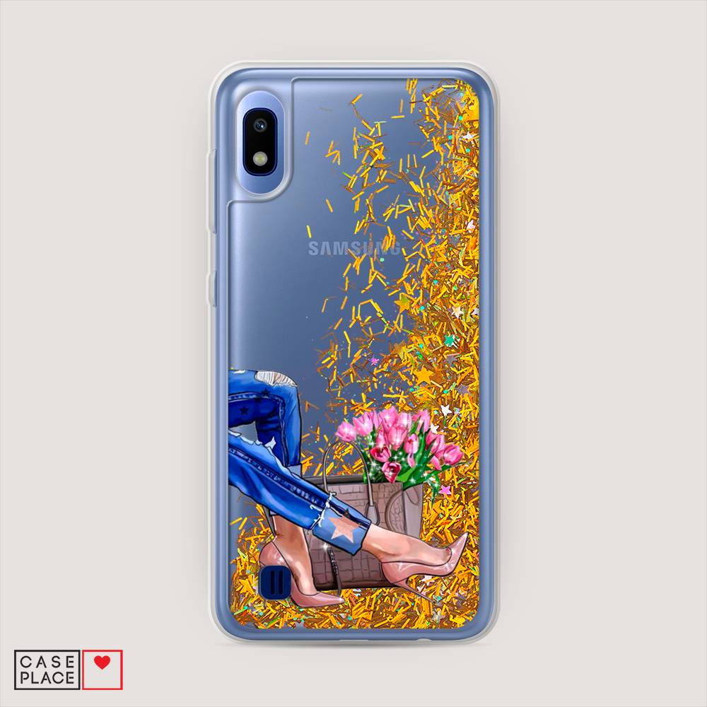

Жидкий чехол с блестками "Каблучки" на Samsung Galaxy A10, 27990-1