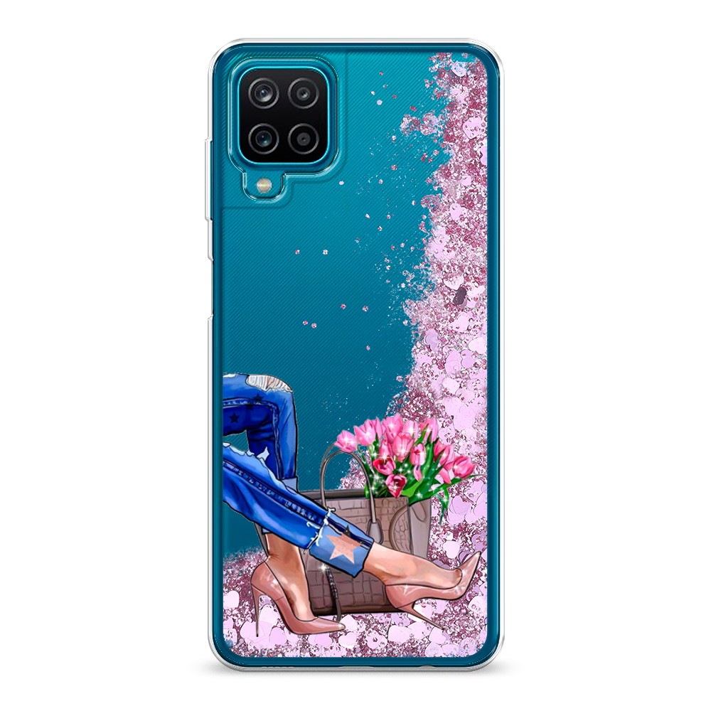 

Жидкий чехол с блестками "Каблучки" на Samsung Galaxy A12
