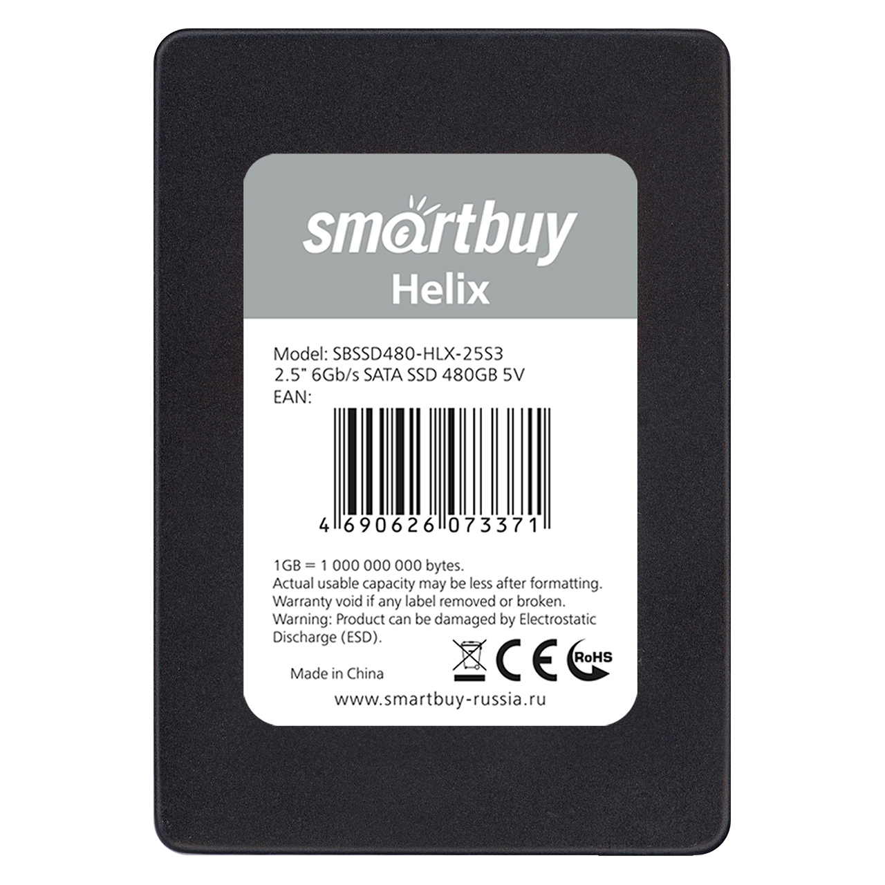 

Внутренний SSD накопитель SmartBuy Helix 2.5" 480 ГБ (SBSSD480-HLX-25S3), Helix