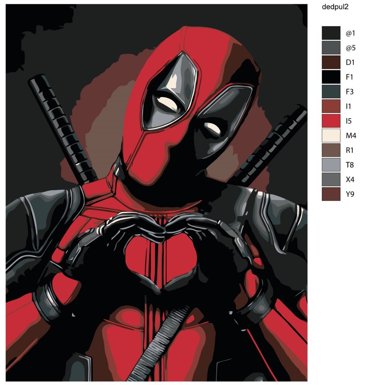 

Картина по номерам BRUSHES-PAINTS Дэдпул 2 Deadpool2, Дэдпул 2