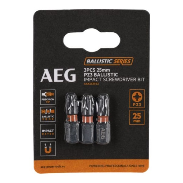 

AEG Биты Ударные 3шт.Ударные PZ3х25mm AAK253PZ3 4932479172