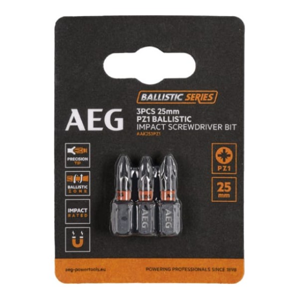 

AEG Биты Ударные 3шт.Ударные PZ1х25mm AAK253PZ1 4932479170