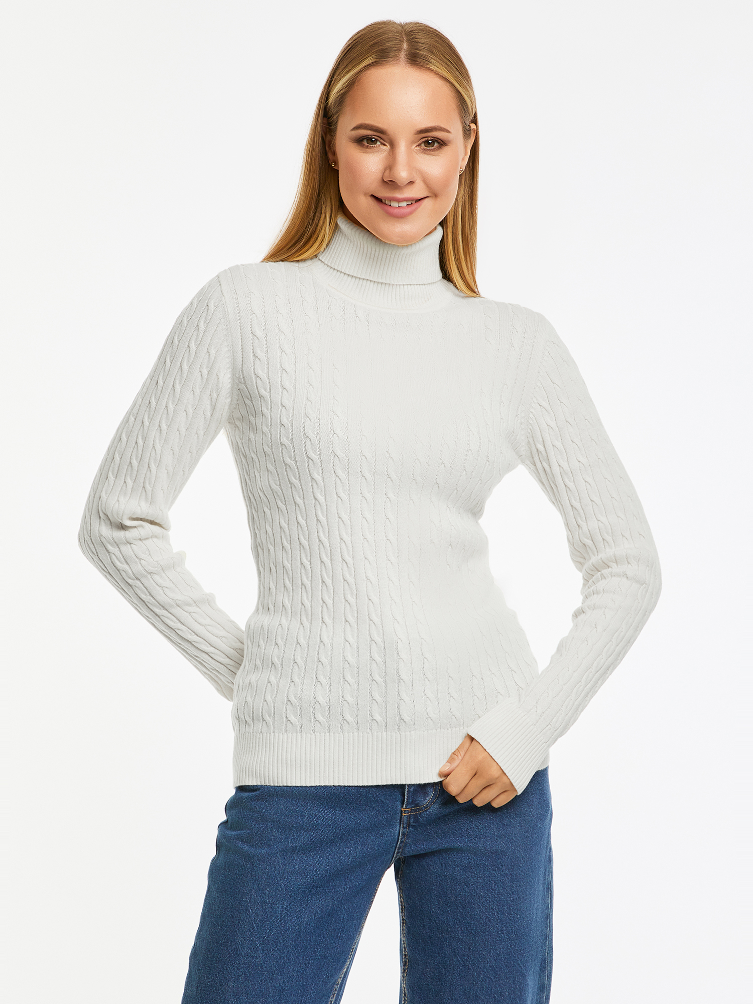 

Свитер женский oodji 74410104-2B белый XS, 74410104-2B