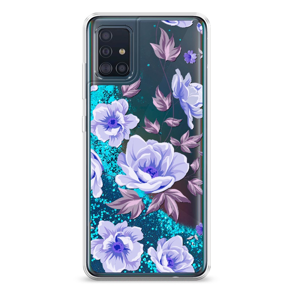 

Жидкий чехол с блестками "Цветочная фантазия 1" на Samsung Galaxy A51