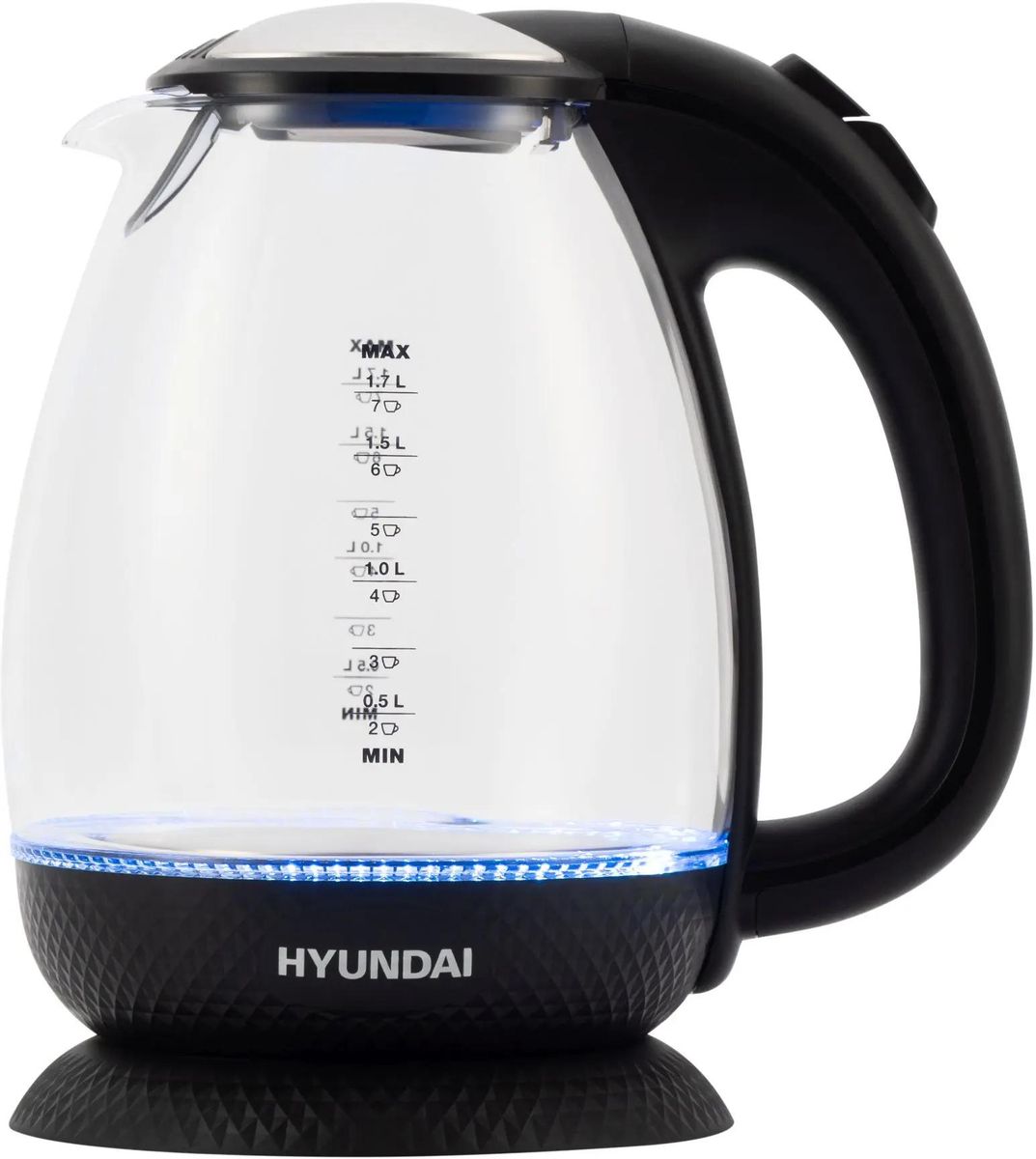 

Чайник электрический Hyundai HYK-G3804, 2200Вт, черный