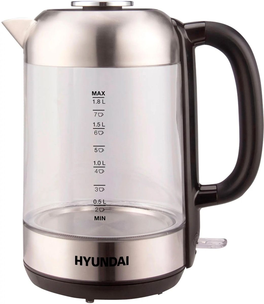 

Чайник электрический Hyundai HYK-G4034, 2200Вт, черный и прозрачный