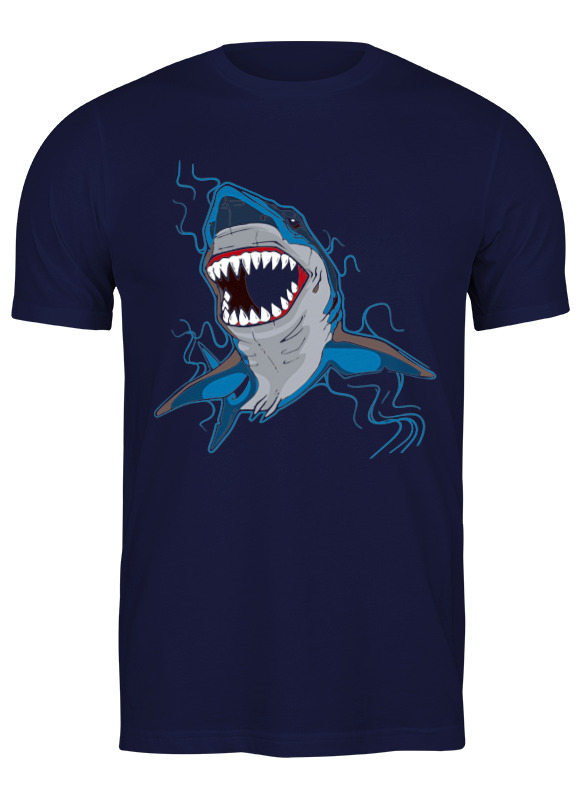 

Футболка мужская Printio Shark синяя XL, Синий, Shark