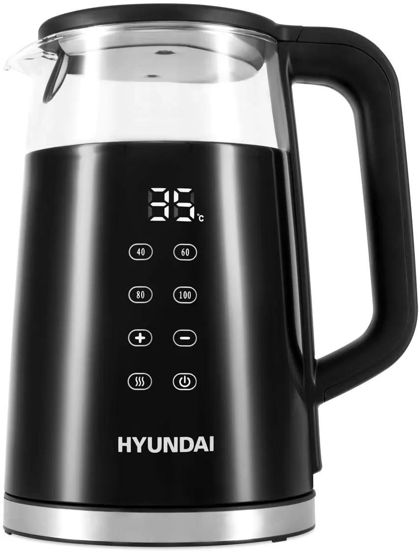 

Чайник электрический Hyundai HYK-G6404, 2200Вт, черный и серебристый