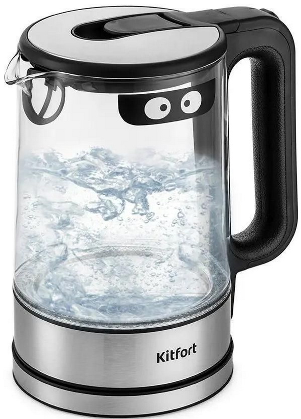 

Чайник электрический KitFort КТ-6128, 2200Вт, черный и нержавеющая сталь