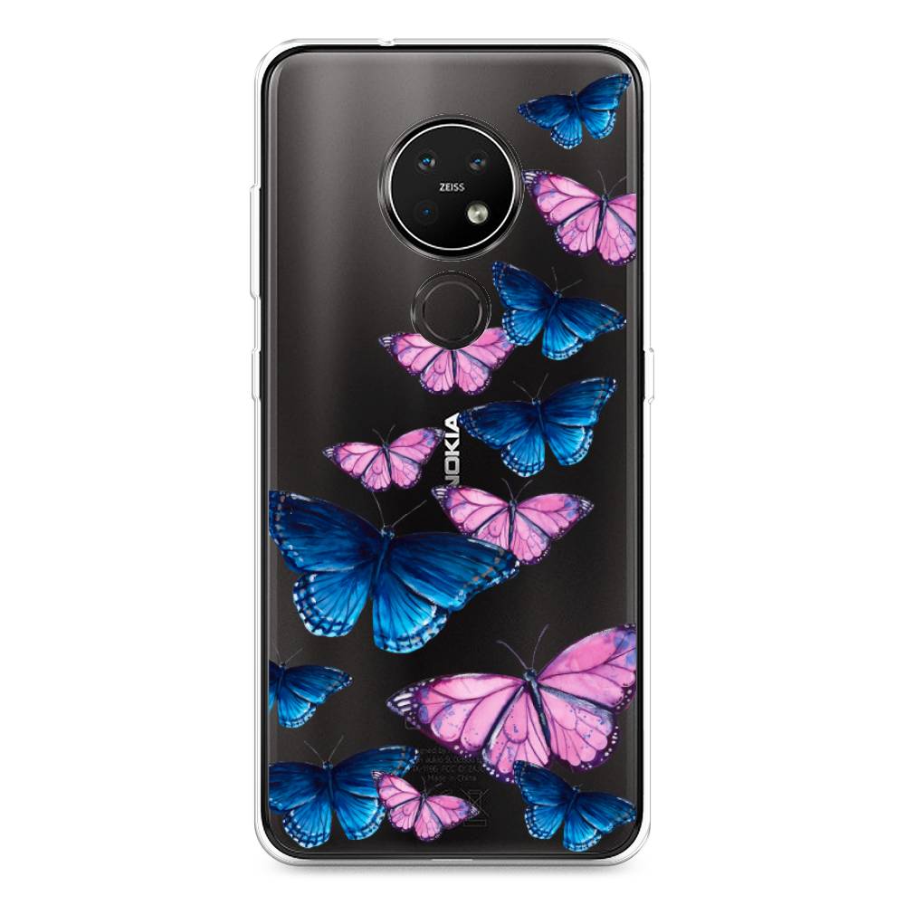 

Чехол Awog на Nokia 6.2 / Нокиа 6.2 "Полет бабочек", Синий;черный;розовый, 123050-2