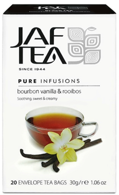 Напиток JAF TEA Bourbon vanilla & Rooibos ройбуш с ароматом ванили, 20 пакетиков
