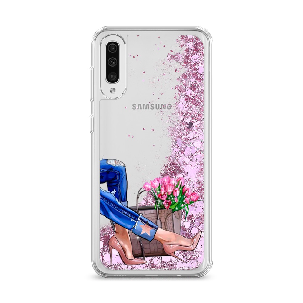 

Жидкий чехол с блестками "Каблучки" на Samsung Galaxy A30s