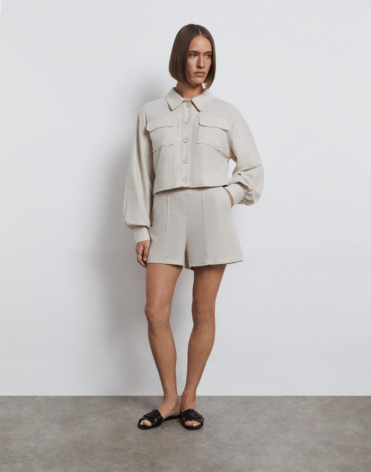 

Шорты женские Gloria Jeans GSH011291 бежевый меланж XS/164, GSH011291