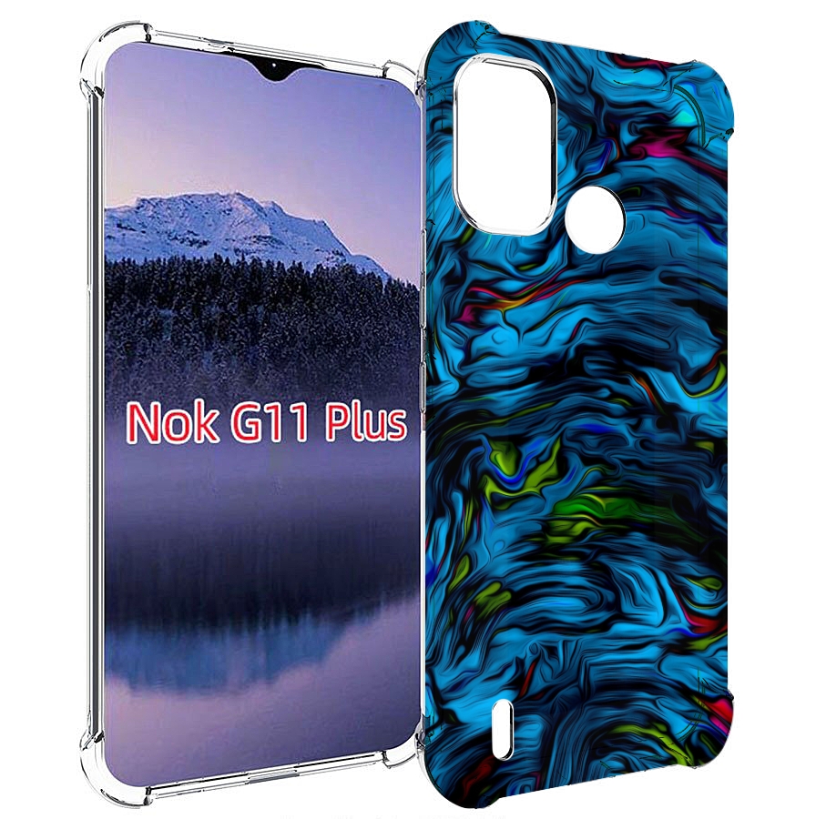 

Чехол MyPads голубая краска в темноте для Nokia G11 Plus, Прозрачный, Tocco