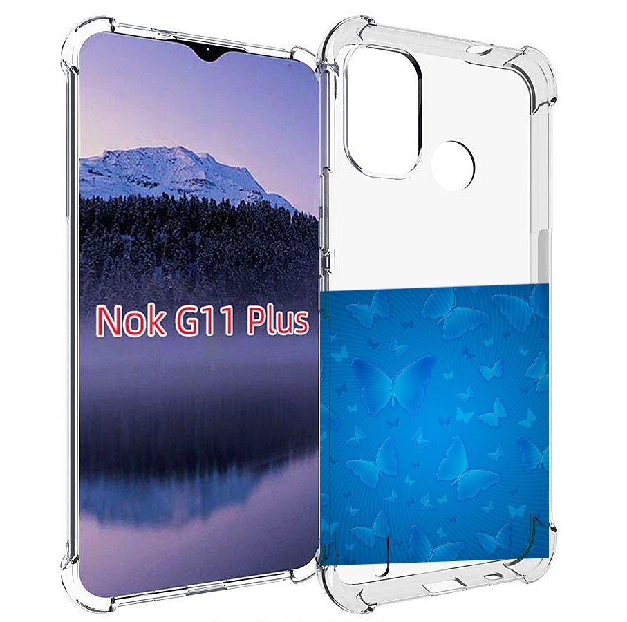 

Чехол MyPads голубые-бабочки для Nokia G11 Plus, Прозрачный, Tocco