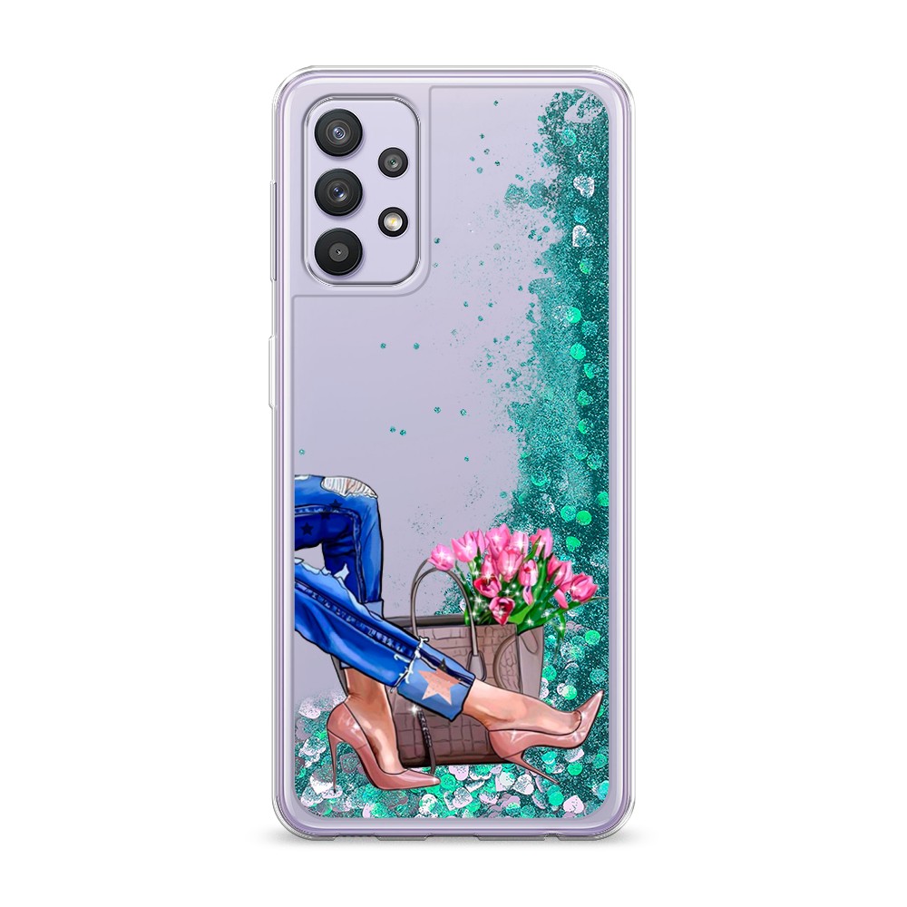 

Жидкий чехол с блестками "Каблучки" на Samsung Galaxy A32, 2102095-1