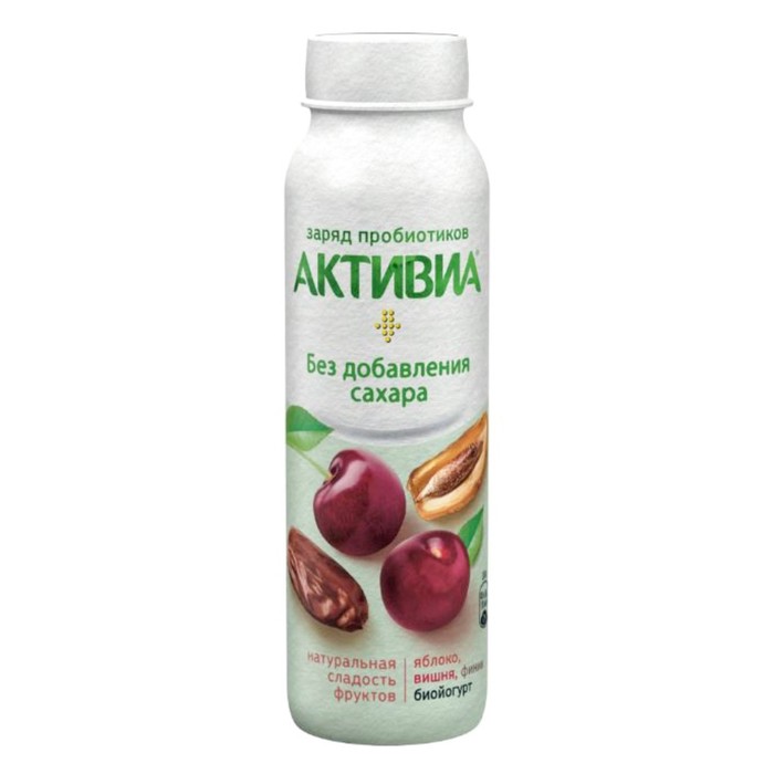 Биойогурт Activia питьевой яблоко вишня финик 15 260 г 88₽