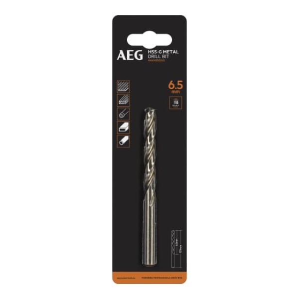 

AEG Сверло HSS-G 1шт.6.5mm AAKHSSG065 4932479313
