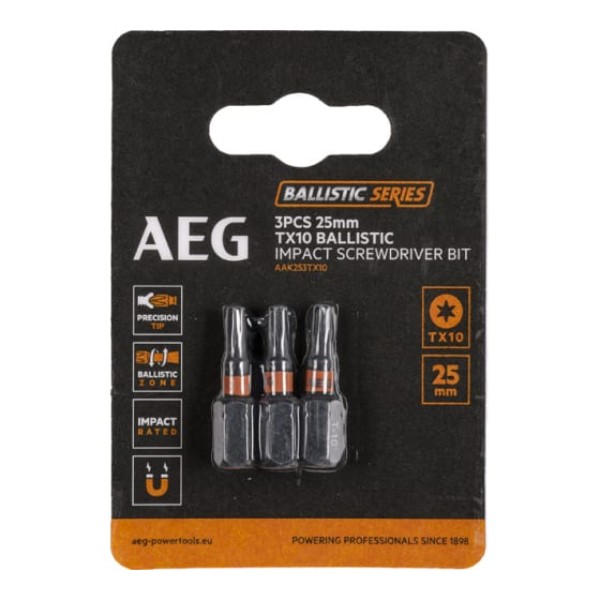 

AEG Биты Ударные 3шт.Ударные TX10х25mm AAK253TX10 4932479173