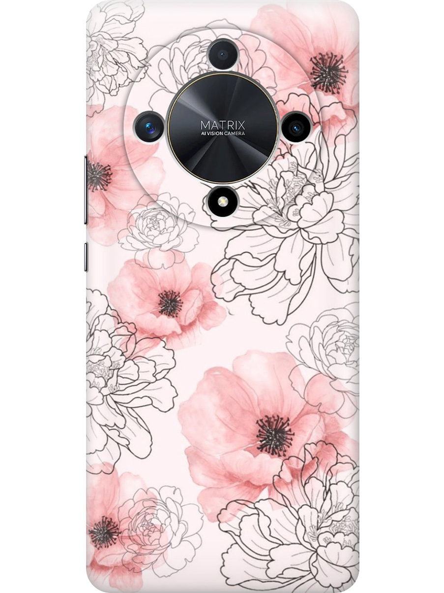 

Силиконовый чехол на Honor X9b / X50 с принтом "Нежно-розовые цветы", Прозрачный;розовый, 781974323