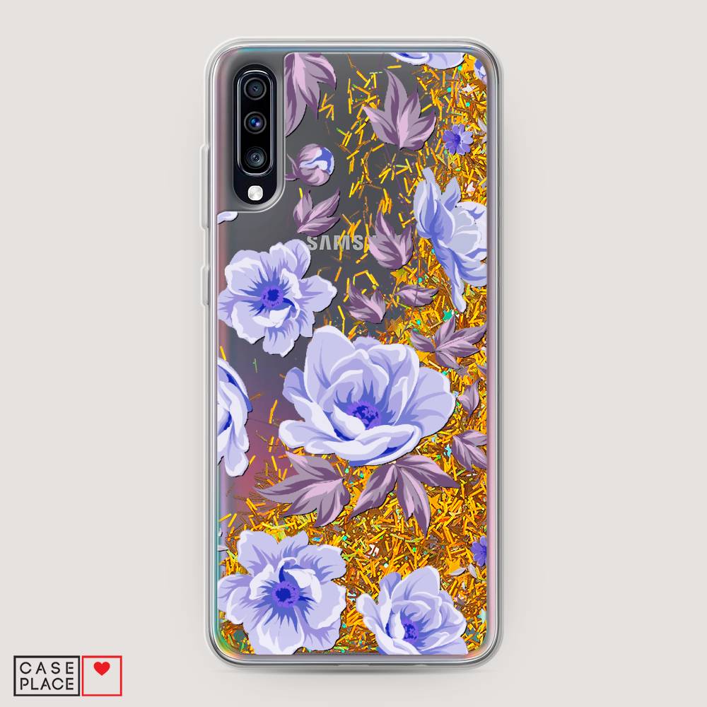 

Жидкий чехол с блестками "Цветочная фантазия 1" на Samsung Galaxy A70, 28190-1