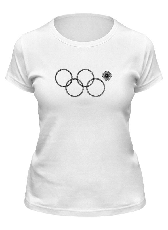 

Футболка женская Printio Нераскрывшееся кольцо сочи 2014 белая 2XL, Нераскрывшееся кольцо сочи 2014