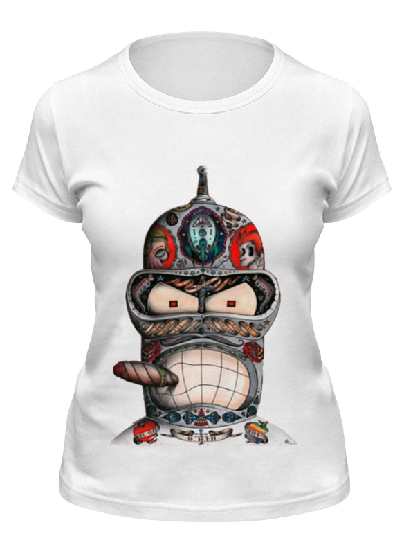 

Футболка женская Printio Бендер из футурамы белая 2XL, Белый, Бендер из футурамы