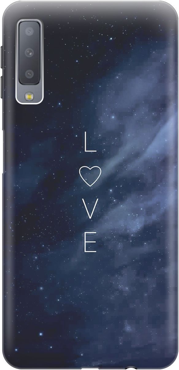 

Чехол на Samsung Galaxy A7 (2018) с принтом "Ночное небо и любовь", Синий;черный, 4061