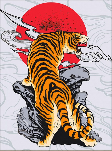

Алмазная живопись Алмазная вышивка Японский тигр АЖ.4135, 30x40 см
