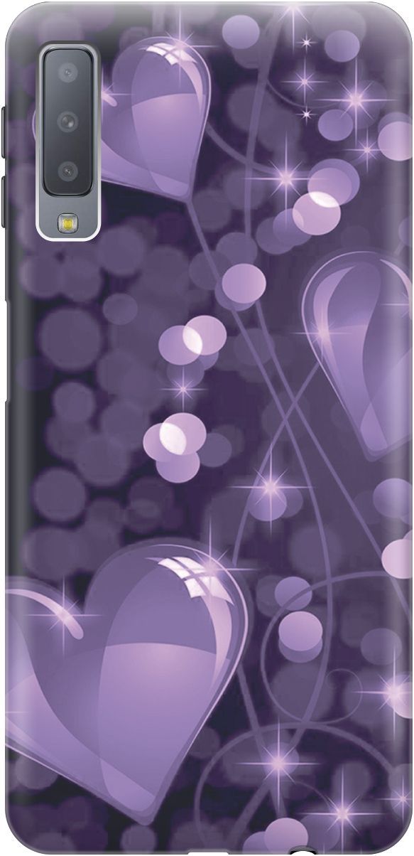

Чехол на Samsung Galaxy A7 (2018) "Любовь в фиолетовом цвете", Фиолетовый;черный, 4061