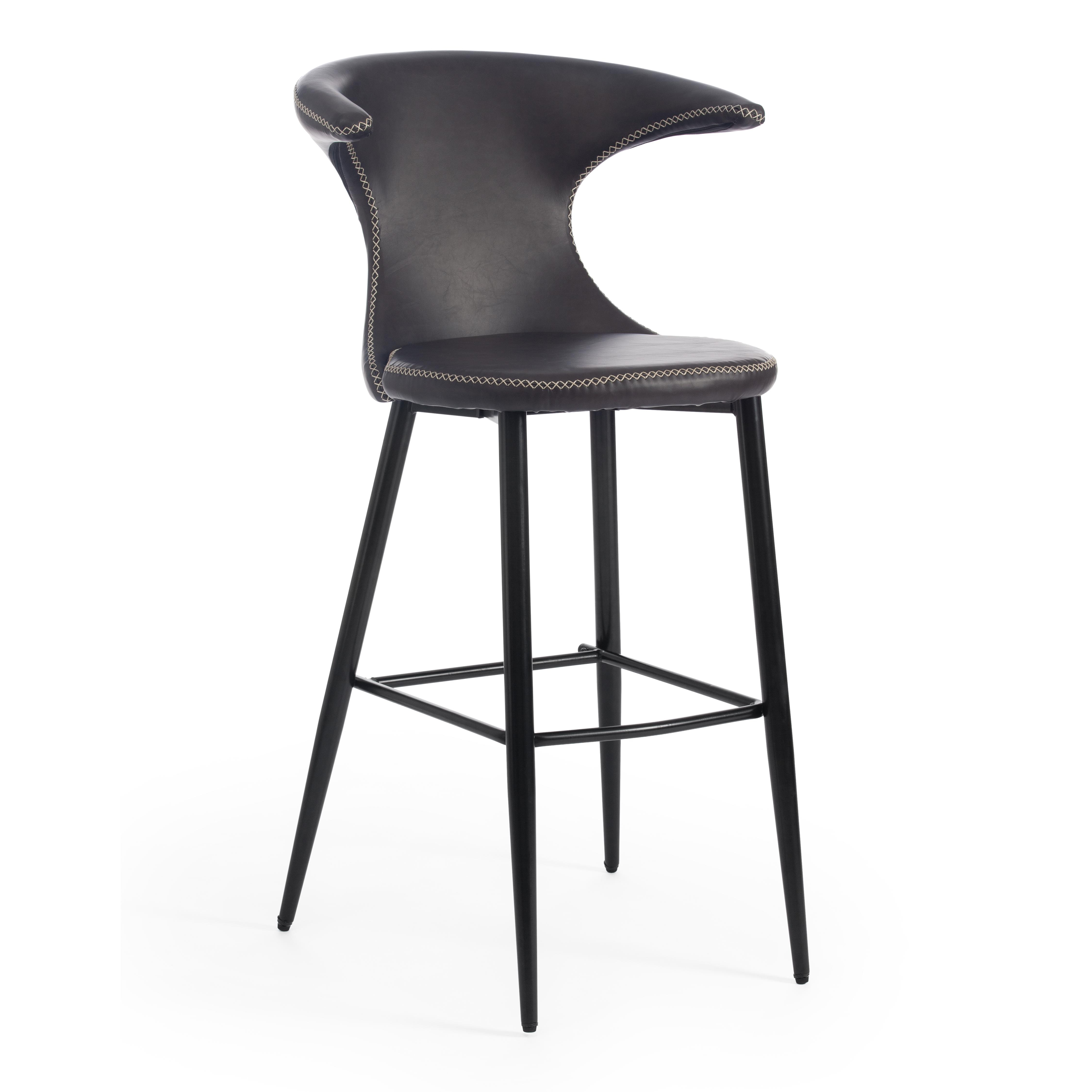 фото Стул барный flair bar mod. 9018 экокожа/металл 60 х 56 х 106 см серый 22/черный tetchair