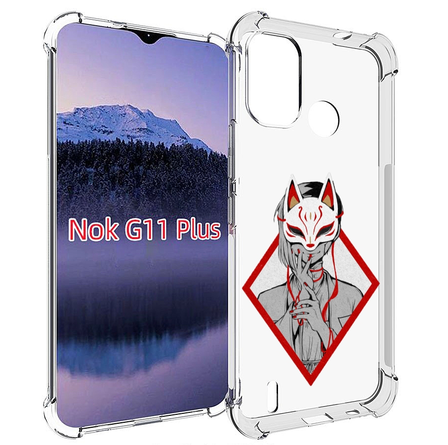 

Чехол MyPads девушка в маске япония для Nokia G11 Plus, Прозрачный, Tocco