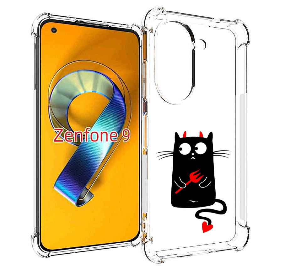 

Чехол MyPads Кот демон для Asus Zenfone 9 (AI2202), Прозрачный, Tocco