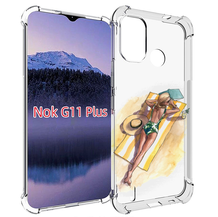 

Чехол MyPads девушка на пляже женский для Nokia G11 Plus, Прозрачный, Tocco