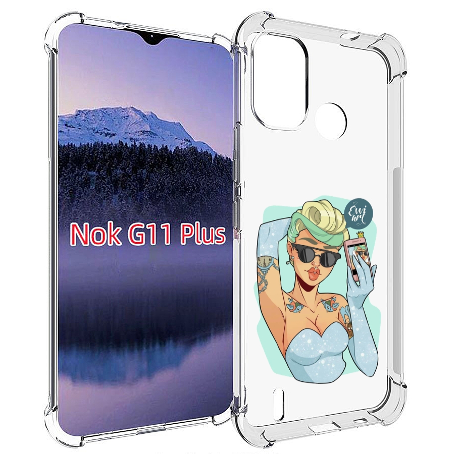 

Чехол MyPads девушка с короткой стрижкой женский для Nokia G11 Plus, Прозрачный, Tocco