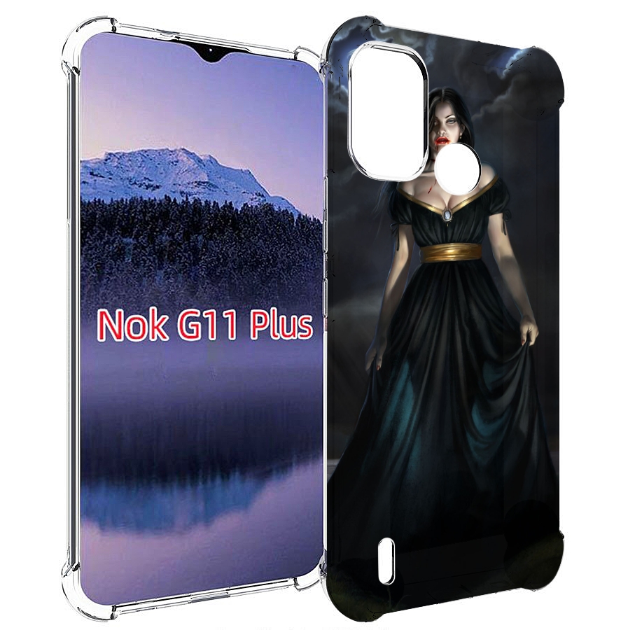 

Чехол MyPads девушка с порезом на горле женский для Nokia G11 Plus, Прозрачный, Tocco