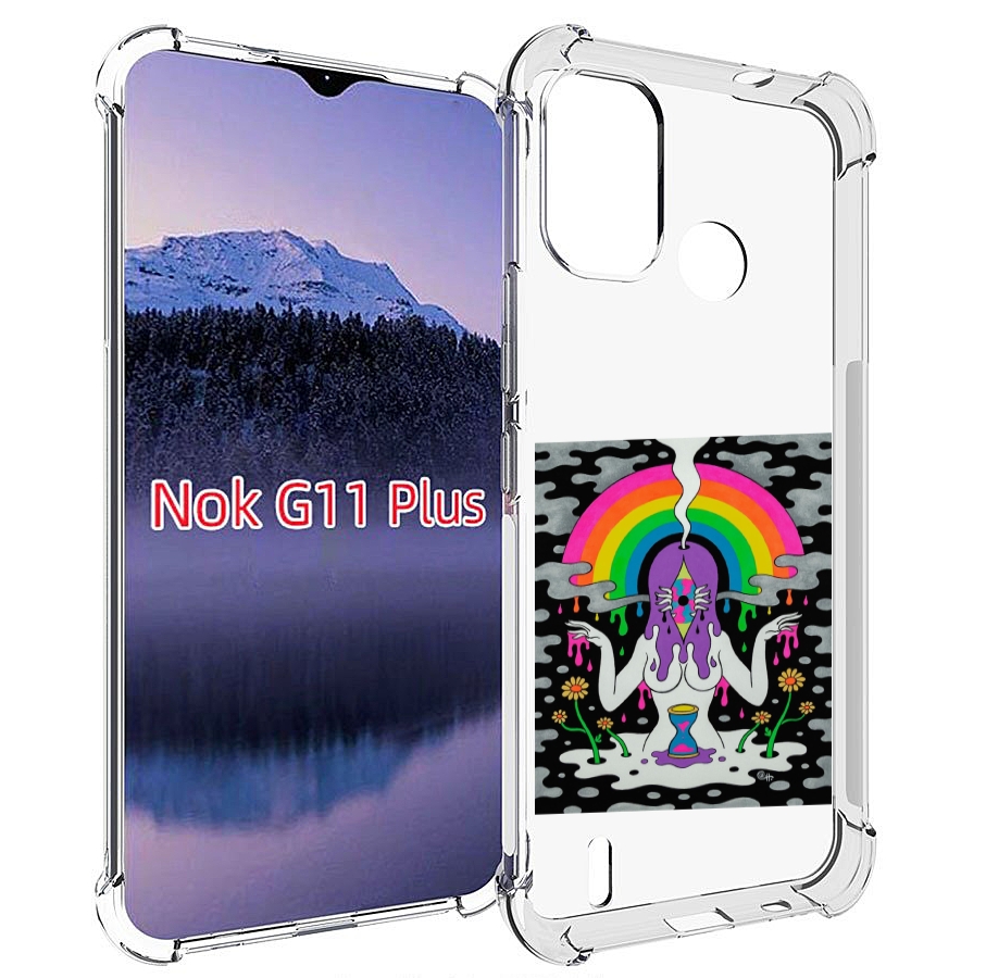

Чехол MyPads девушка с радугой абстракция женский для Nokia G11 Plus, Прозрачный, Tocco